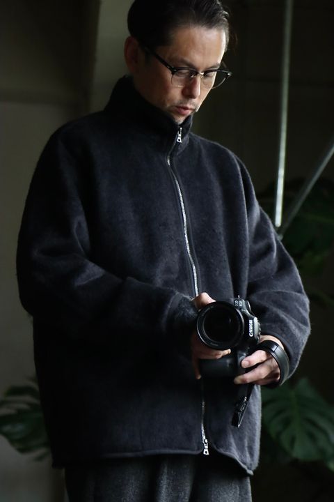 blurhms 22FW Cotton Silk Fleece ZIP Jacketスタイル.2022.9.25.