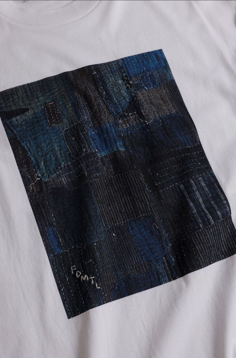 ファンダメンタル TシャツPRINTED BORO TEE (FA25/TE16)WHITE