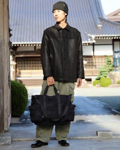 COMME des GARCONS HOMME 2WAYキルティングTOTE BAG x ディアスキンレザーカーコート