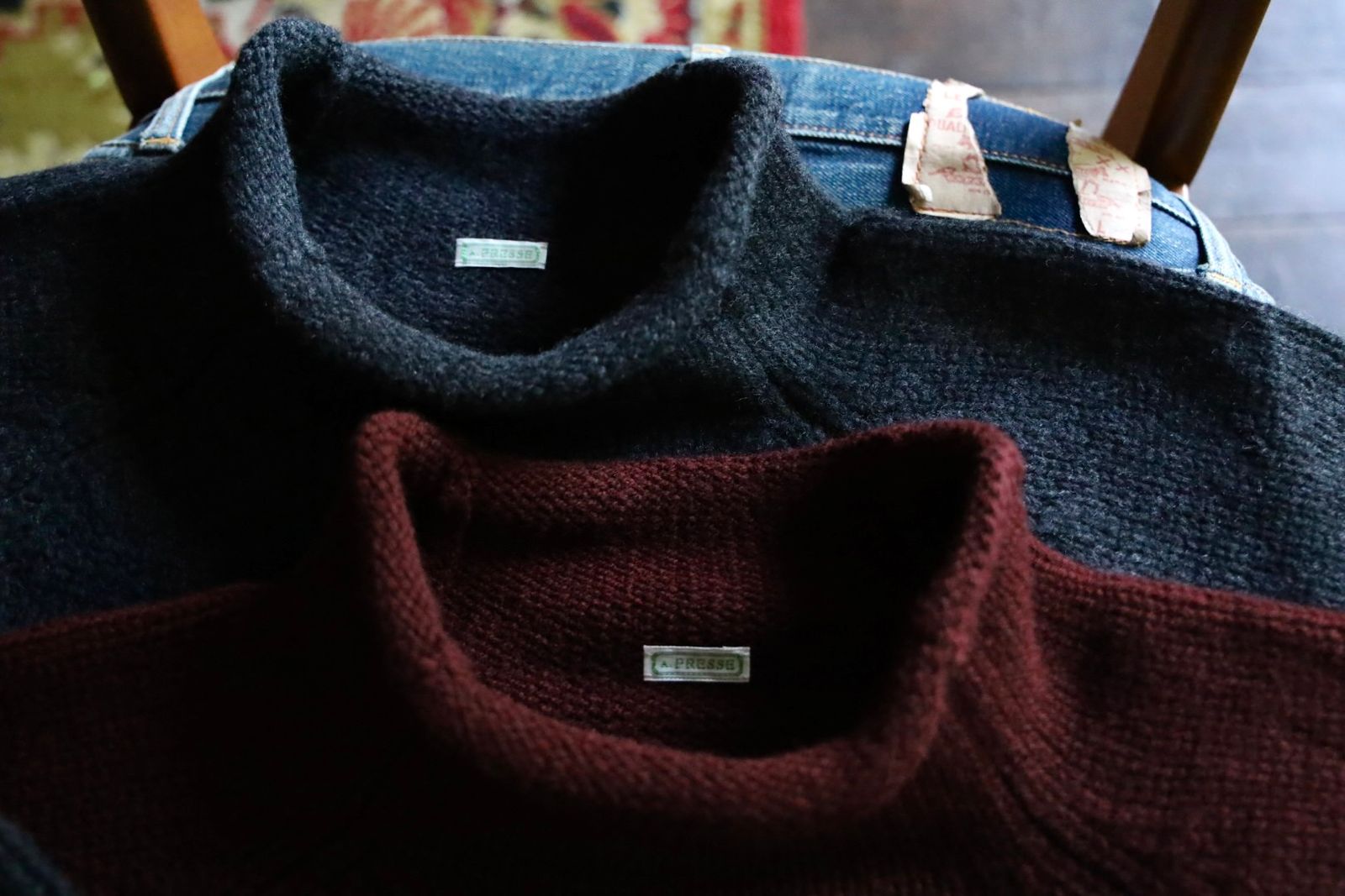 アプレッセ Roll Neck Sweater(24AAP-03-08K)CHARCOAL