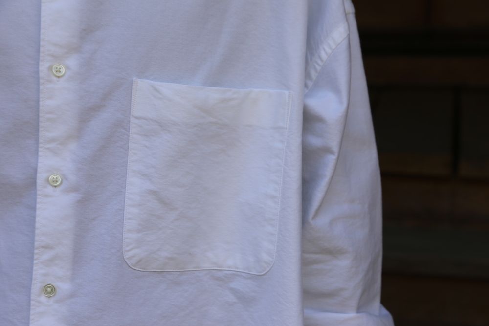 Graphpaper Oxford Oversized Band Collar Shirt(GM211-50137B) style. 2021.04.18.