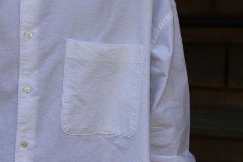 Graphpaper Oxford Oversized Band Collar Shirt(GM211-50137B) style. 2021.04.18.