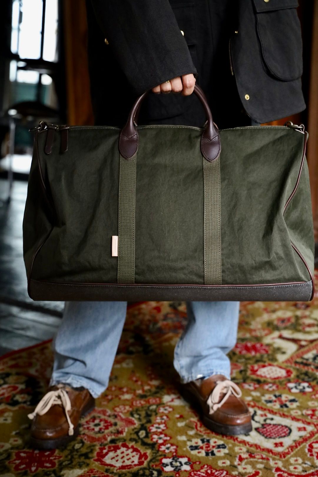 Hender Scheme boston luggage"khaki green"スタイル