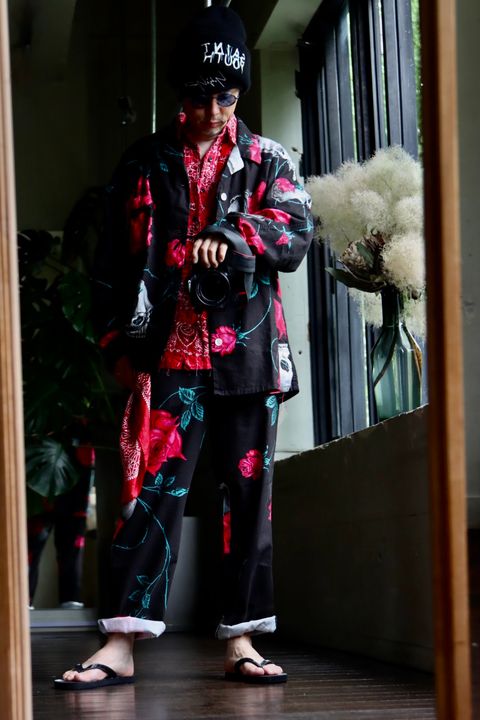 ©SAINT M×××××× ×WILDSIDE YOHJI YAMAMOTO PAJAMAスタイル