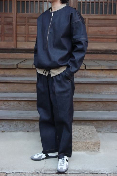 SEEALL ZIP PULLOVER JACKET,DOUBLE WAIST BELT PANTS set up style. 2022.03.17.