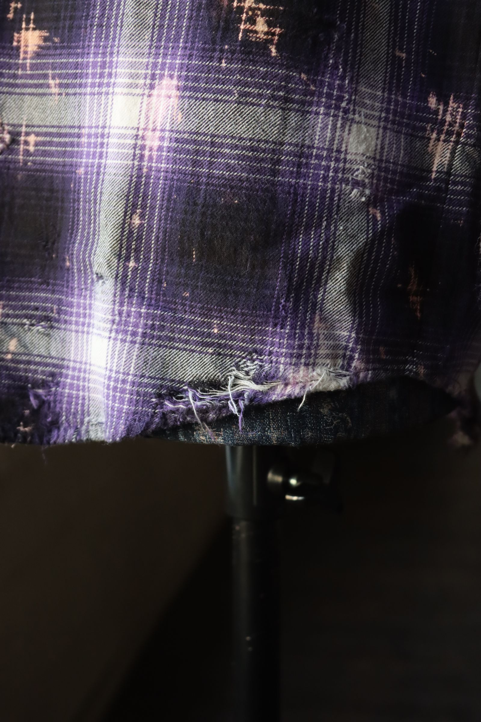 RAFUラフ 24SS Bleached & Damaged shirt(RAFU037)PURPLE