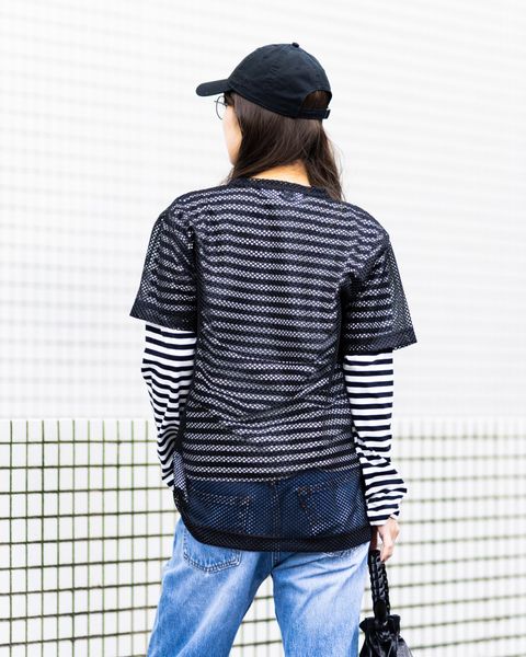 PLAY COMME des GARCONS  REDエンブレムメッシュTシャツ style.2025.12.15