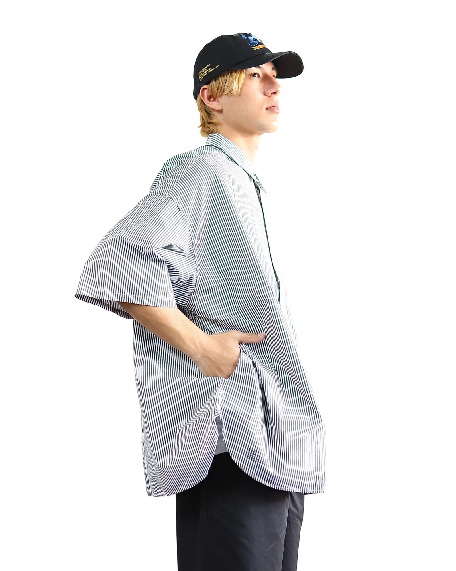 FreshService 24SS CORPORATE UNIFORM S/S SHIRT(GREEN STRIPE