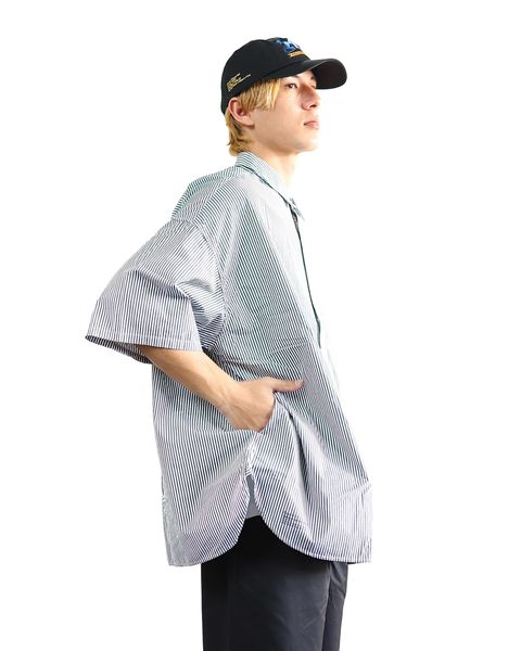 FreshService 24SS CORPORATE UNIFORM S/S SHIRT(GREEN STRIPE) style 2024.3.8