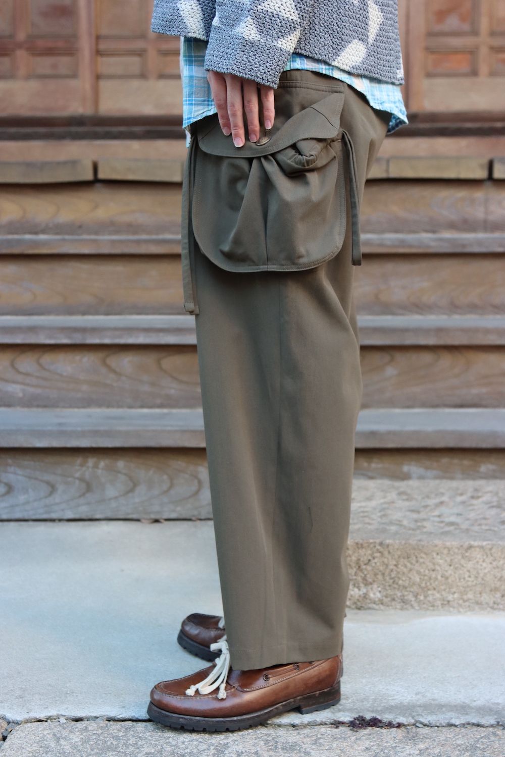 KHOKI Washi knit cardigan(22SS-K-03),Madras check shirt(22SS-B-03) style. 2022.02.21.