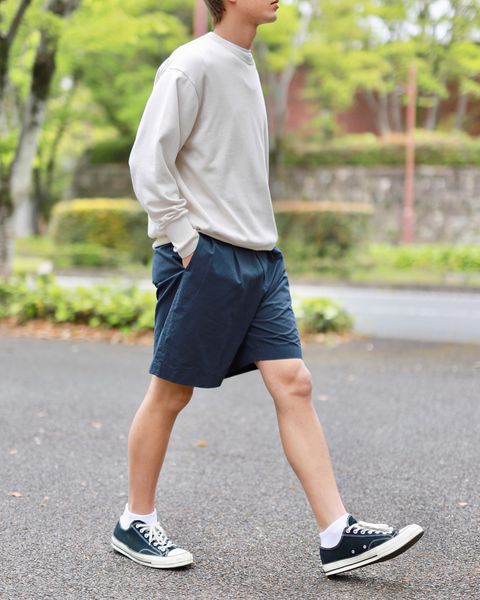 A.PRESSE High Density Weather Cloth Shorts "NAVY"スタイル