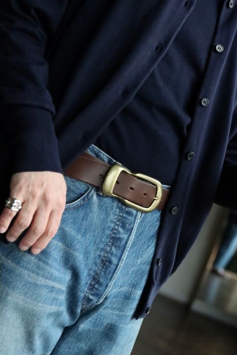 A.PRESSE アプレッセ23SS Cotton Knit Polo Collar Cardiganスタイル