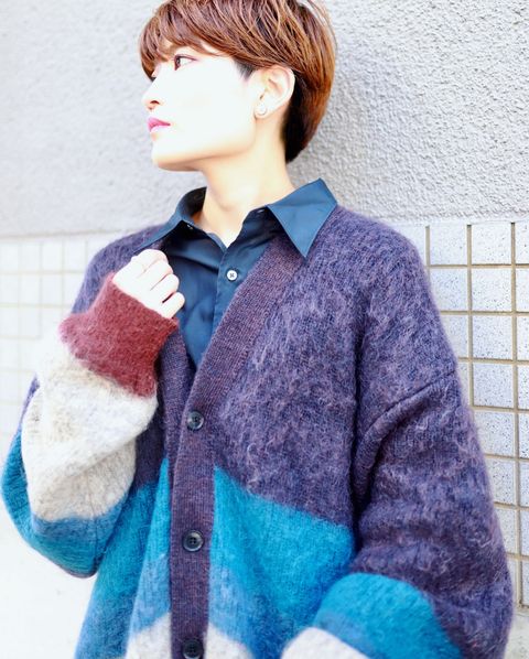 YOKE 新作MOHAIR BORDER CARDIGAN style.2023.9.3