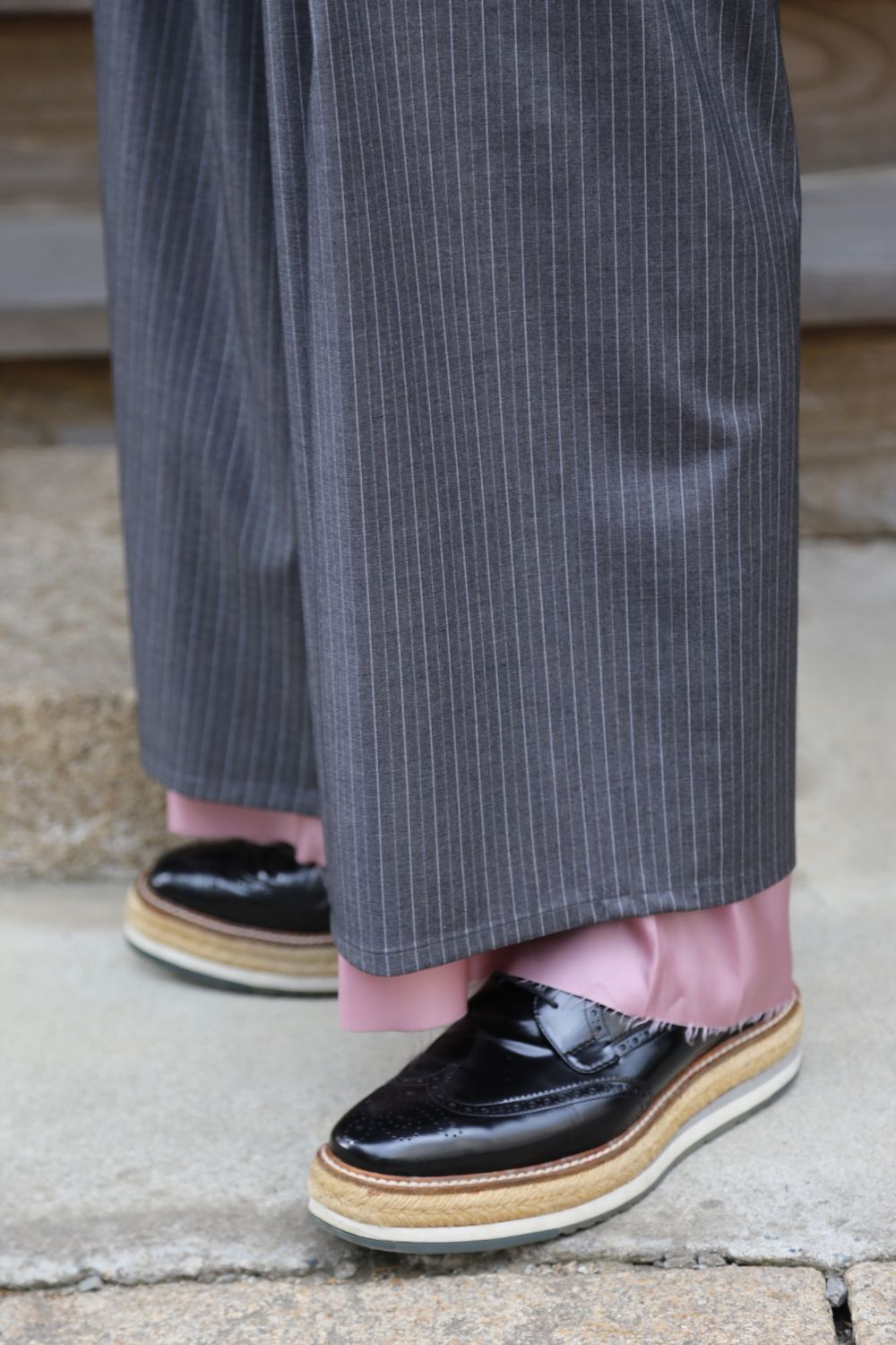 sulvam 2021SS 新作 Cut off short jacket&Bias wide pants style.2020.12.19.