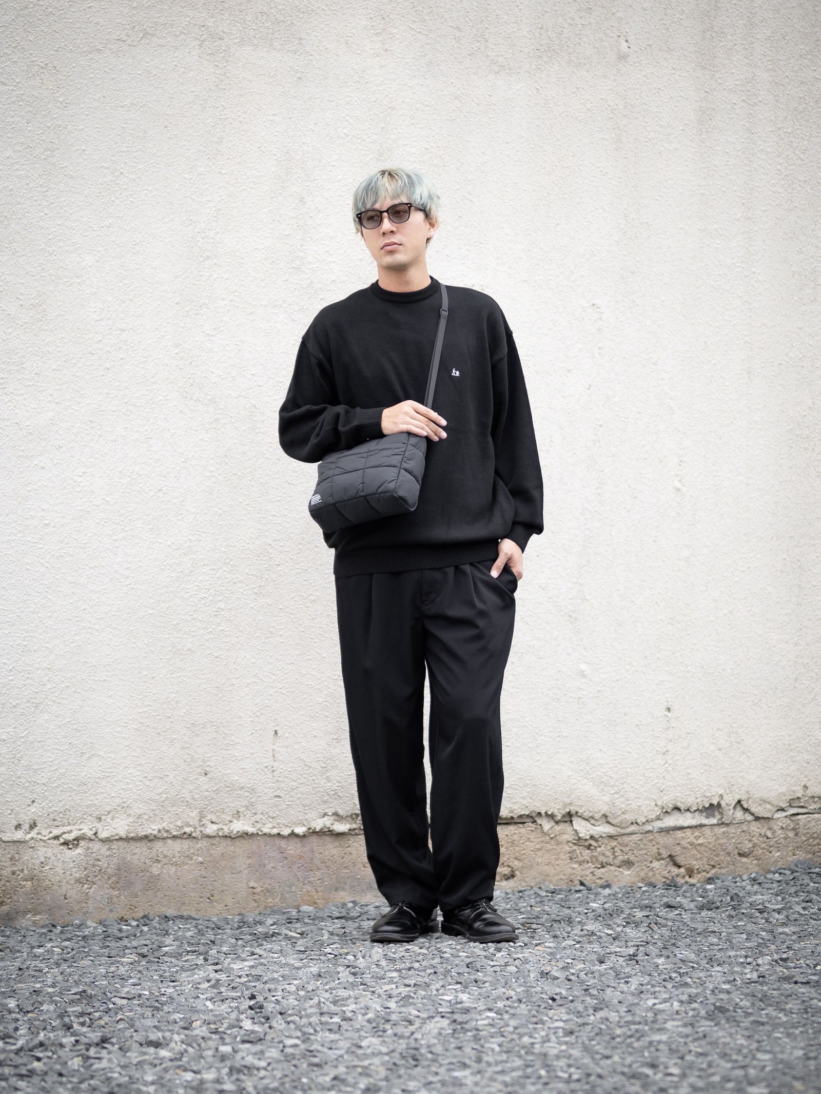 FreshService THERMAL JERSEY CREW NECK KNIT MARK STYLE