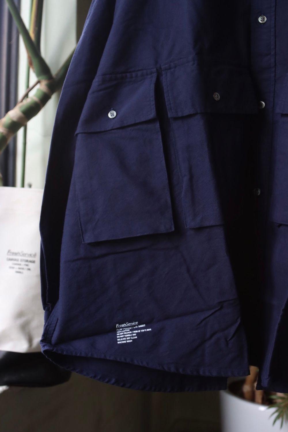 フレッシュサービス OXFORD FLAP POCKET L/S SHIRT(FSW-22-SH_66)NAVY