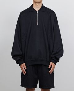 MARKAWARE 26SS HALF ZIP POLO HUGE SWEAT(A26A09CS03C)BLACK☆新作発売！
