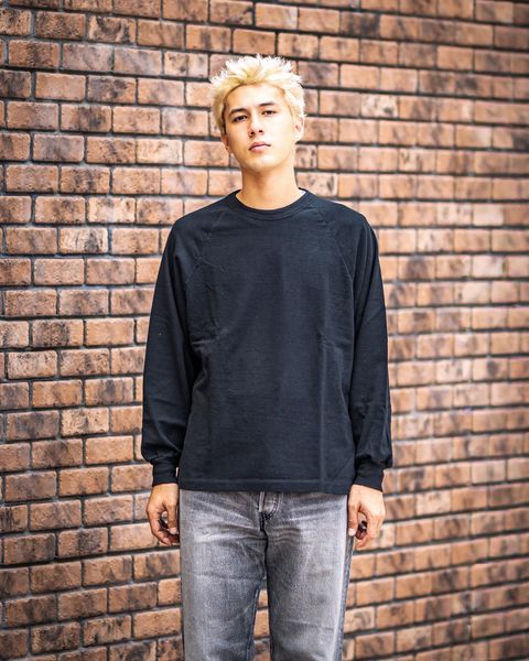 blurhms 25FW Co/Silk Nep Raglan Tee(BHS24F037F25)Black☆8月29日(金)新作発売！