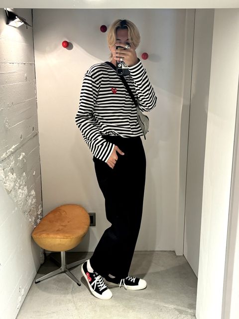 PLAY COMME des GARCONS ボーダーTシャツ style 2024.5.7