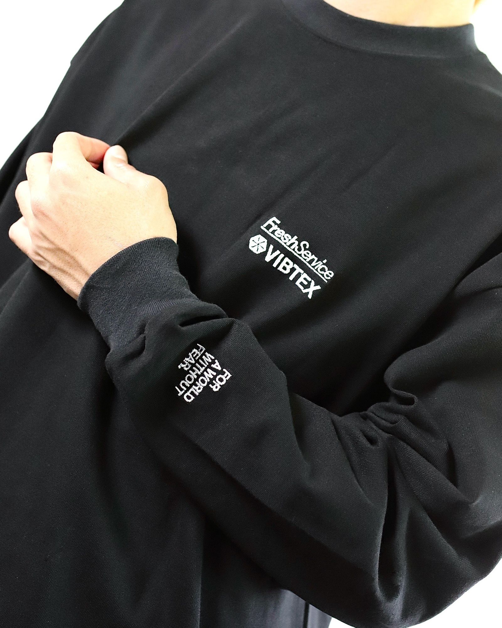 VIBTEX for FreshService 24SS  L/S CREW NECK TEE(BLACK) style 2024.5.17