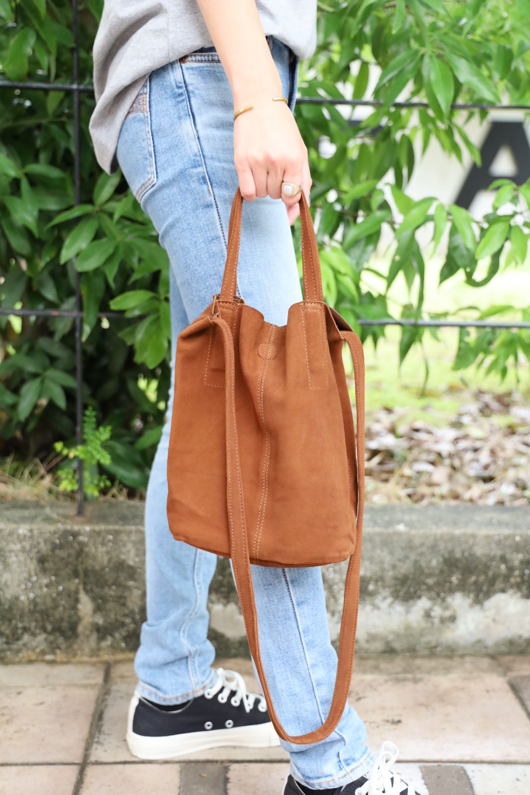 Morphee / モルフェトートバッグ 2WAY SMALL TOTE（SHORT)OIL SUEDE BROWN