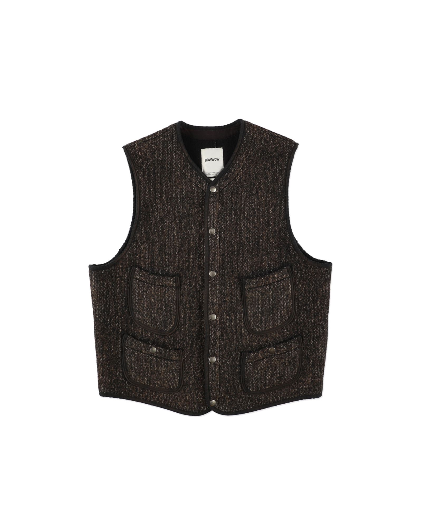 BOW WOW 25FWバウワウ ベストB CLOTH VEST AGED(BW252-BCV) AGED MIXED BLACK