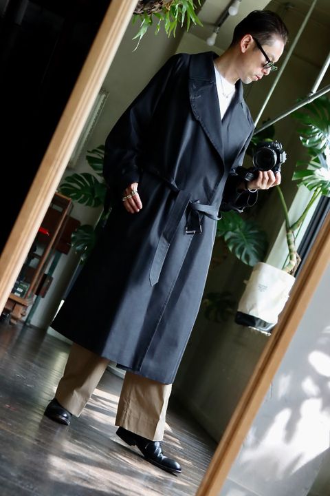 blurhms Gabardine Double Belt Trench Coatスタイル.2022.7.24.