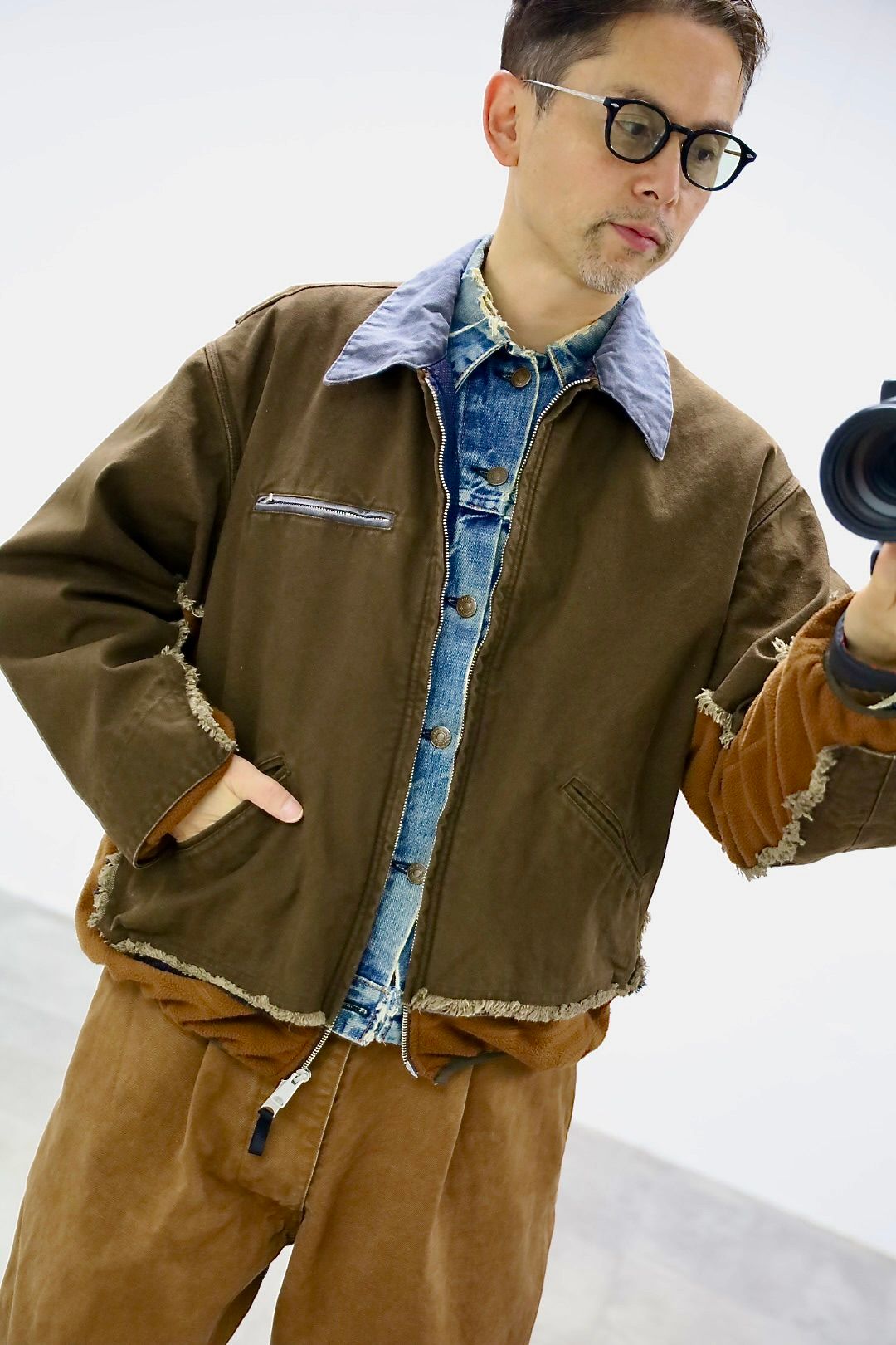 YOKE ヨーク26SS Connected Work Jacketスタイル