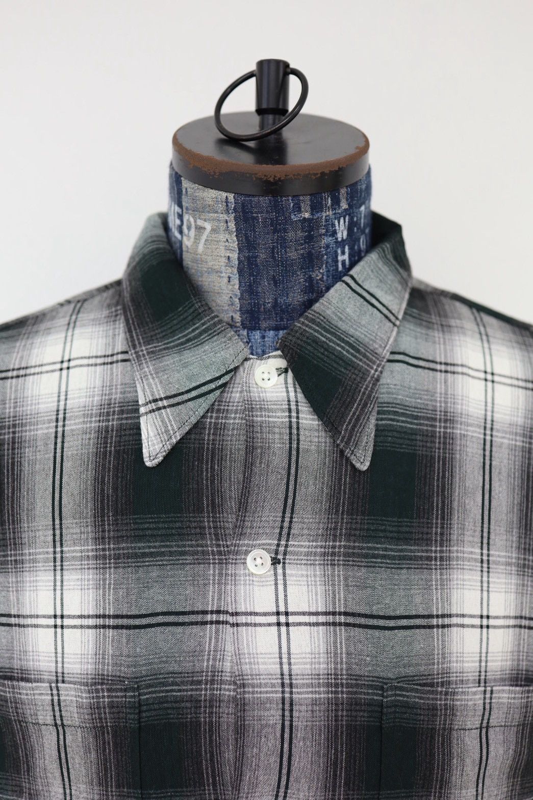 BOW WOW 26SS バウワウ REMADE RAYON PLAID SHIRT AGED(BW261-RRPS)D.GREEN×WHITE