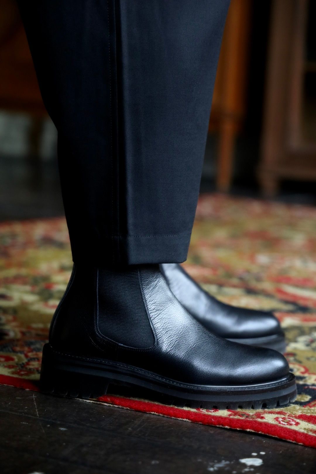 コムデギャルソンオム ウールギャバパンツ(HP-P102-051)BLACK