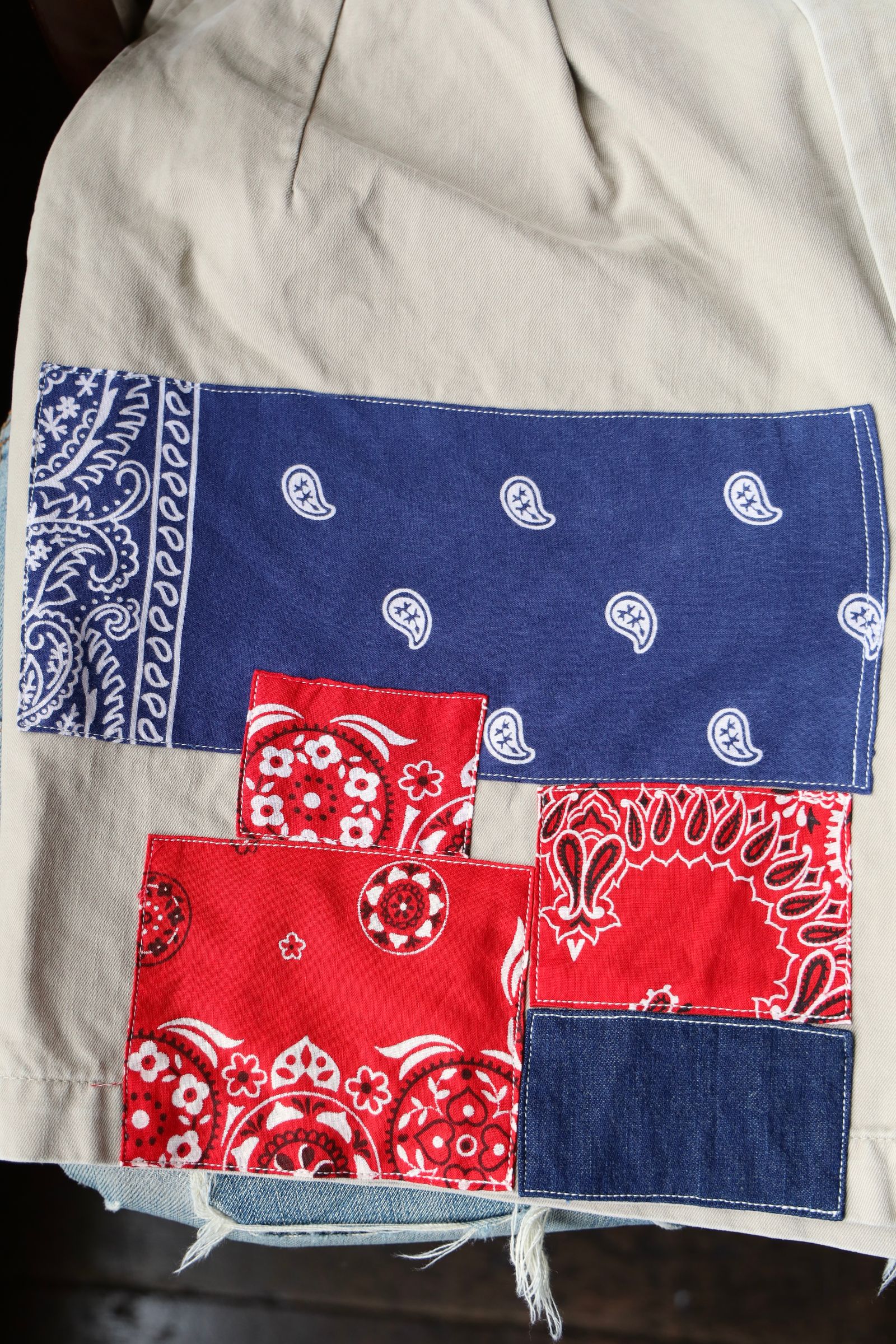 BOW WOW バウワウ BANDANA REMADE CHINO SHORTS (BW251-BRCS)KHAKI BANDANA REMADE