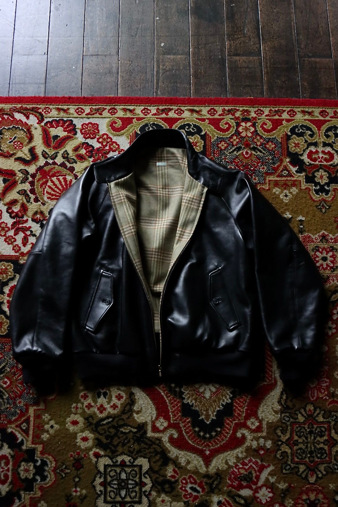 アプレッセ23AW Leather Harrington Jacket(23AAP-01-03H)BLACK☆9月16日(土)発売 - 1(S)