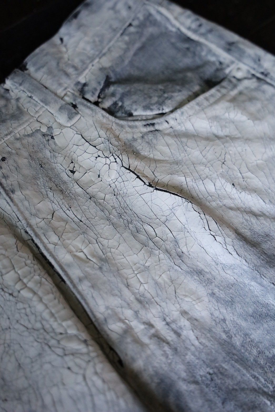 ヨーク24FW HAND PAINTED DENIM WIDE STRAIGHT PANTS(YK24FW0787P)BLACK