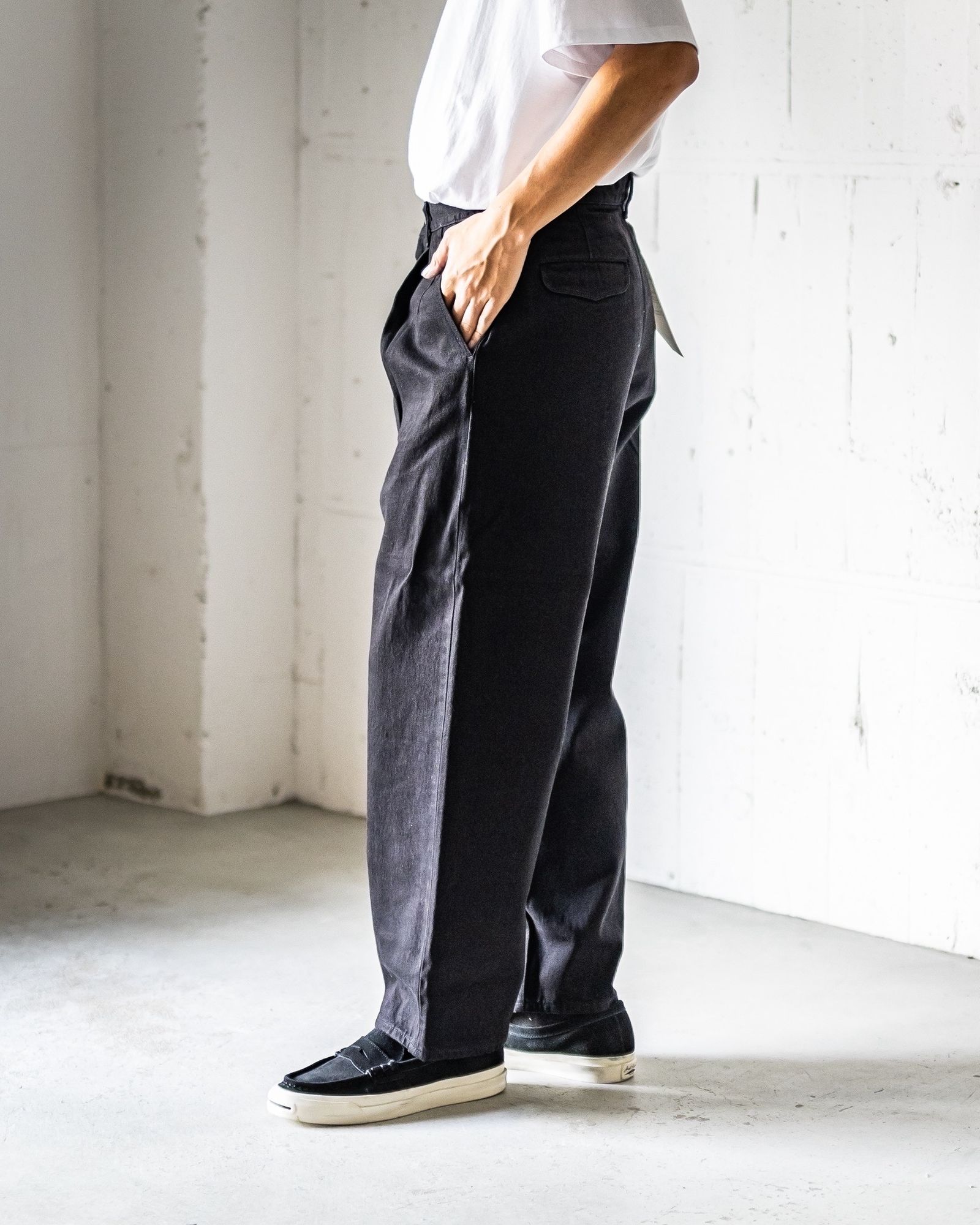 so_soページ Selvage Denim Belted Pants - LIGHT FADE - – Graphpaper