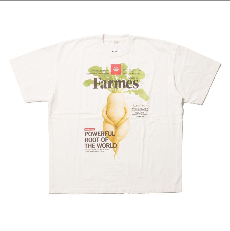 doublet ダブレット26SS FARMES MAGAZINE COVER T-SHIRT (26SS34CS430) WHITE ★1月17日(土)11:00発売！