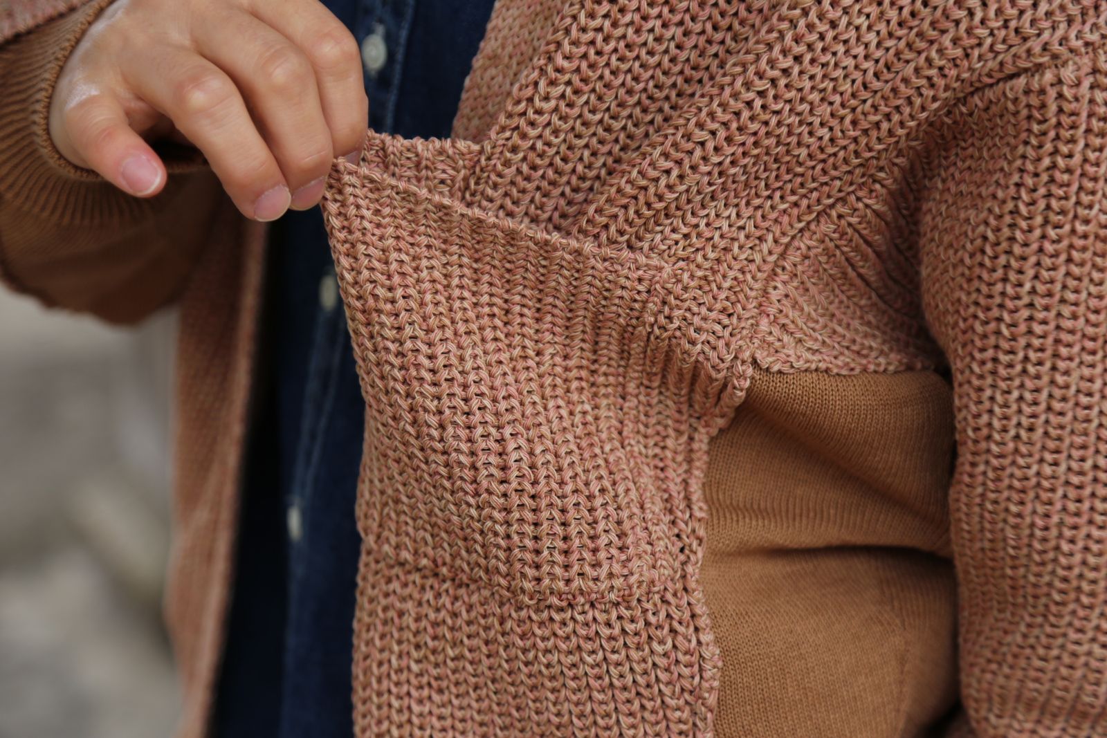 YOKE 5G CONNECTING RIB CARDIGAN