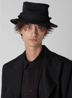 Yohji Yamamoto ギャバジンドレープハット (HK-H07-361)BLACK☆新作発売！