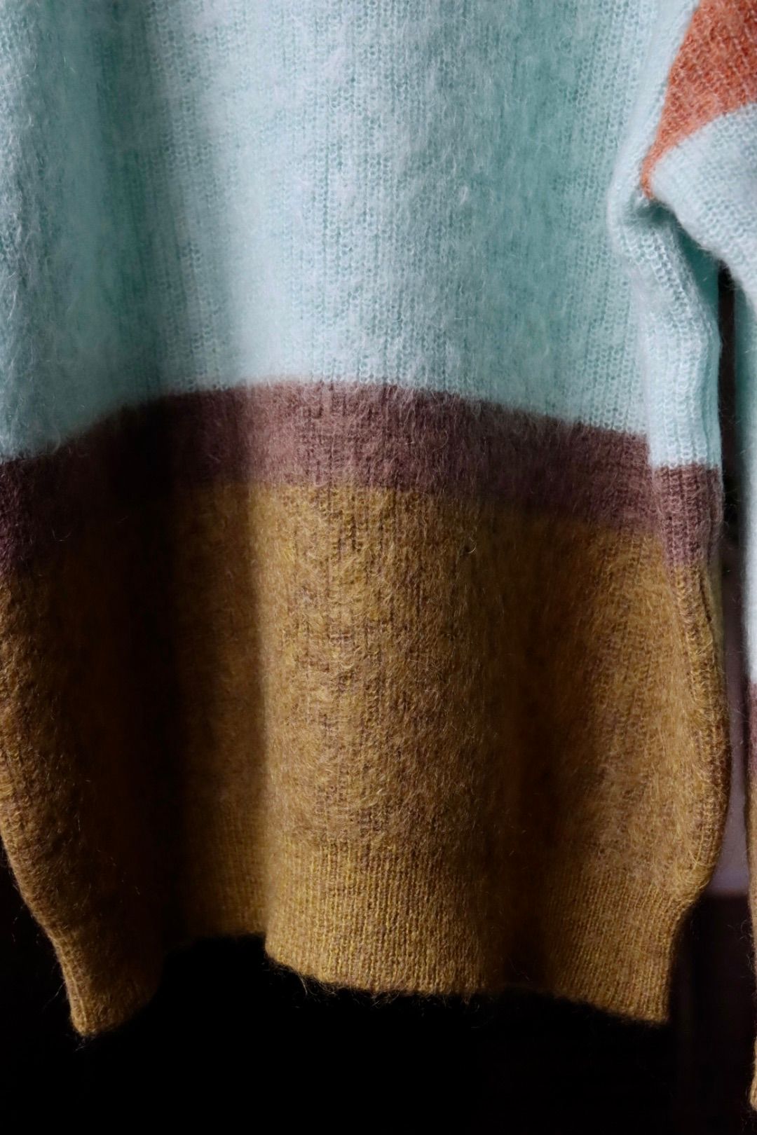 ヨーク23AW MOHAIR BORDER CREWNECK SWEATER(YK23FW0572S)PINK