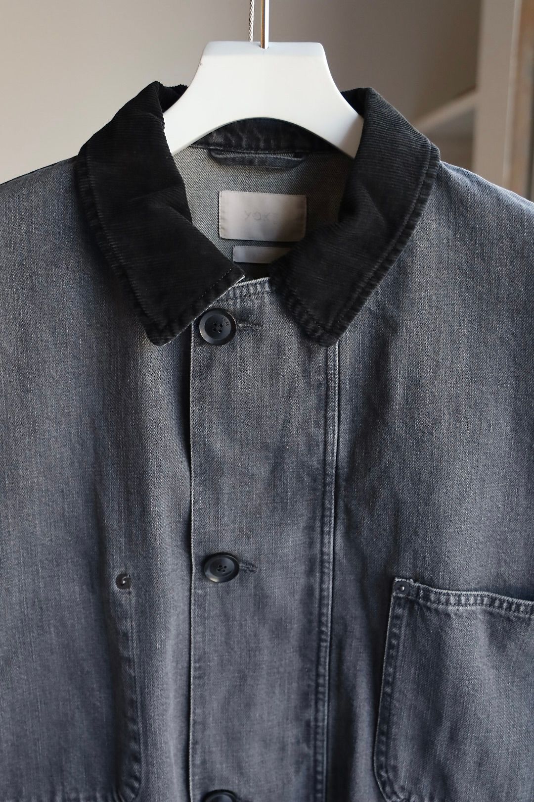 ヨーク 25FW VINTAGED DENIM COVERALL HALF COAT(YK25FW01067C)BLACK☆9月6日(土)発売！