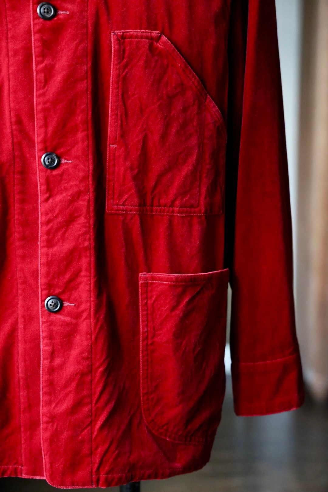 blurhms 25FW Velvet Work Jacket(BHS25F027Vel)red☆8月29日(金)新作発売！