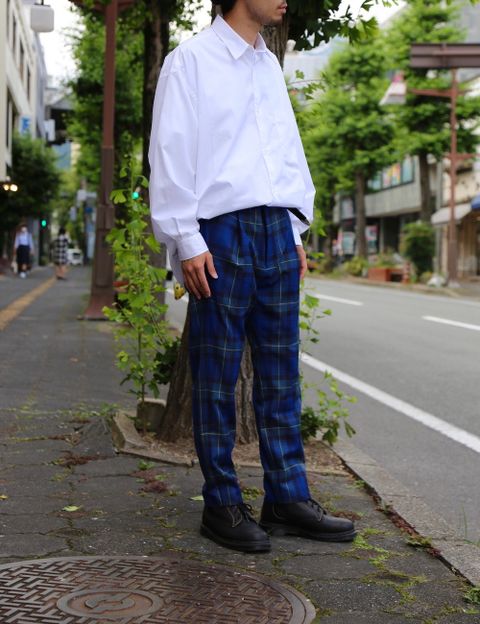 JieDa TARTAN CHECK TUCK SLACKS"NAVY"Style.2020.7.21.