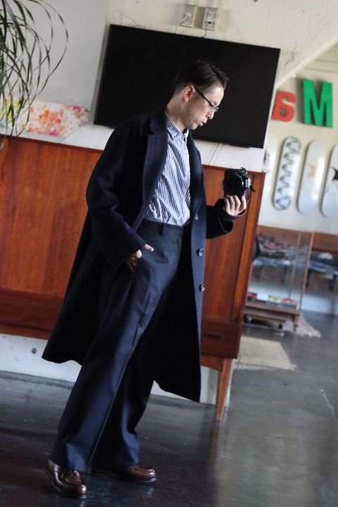 Ets.MATERIAUX マテリオ セレモニーパンツ"NAVY"style.1