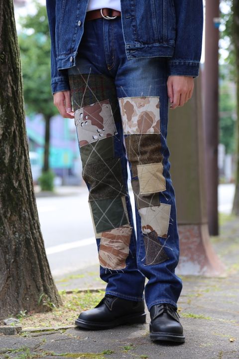 JUNYA WATANABE COMME des GARCONS MAN 綿デニム×ウールツイルチェックジャケット& 多素材パッチワークデニムパンツ style.2020.8.10.