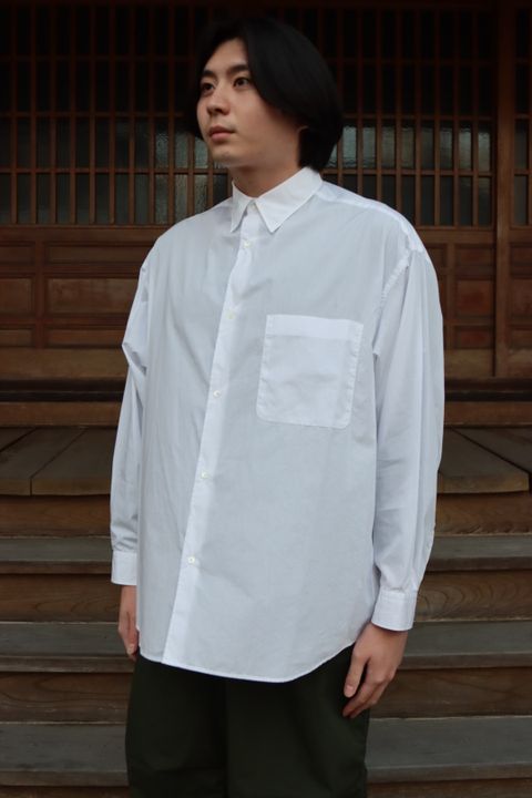 Graphpaper 22SS Broad L/S Oversized Regular Collar Shirt"WHITE".style