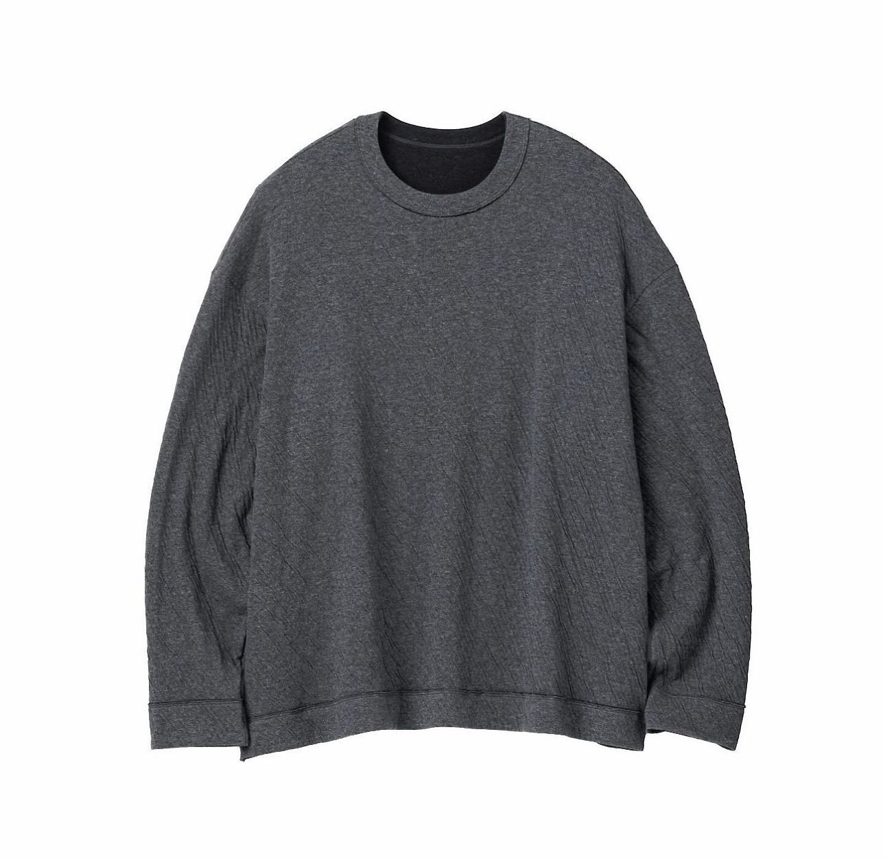 グラフペーパー24SS Double Face Jersey L/S Crew Neck(GM241-70094)GRAY