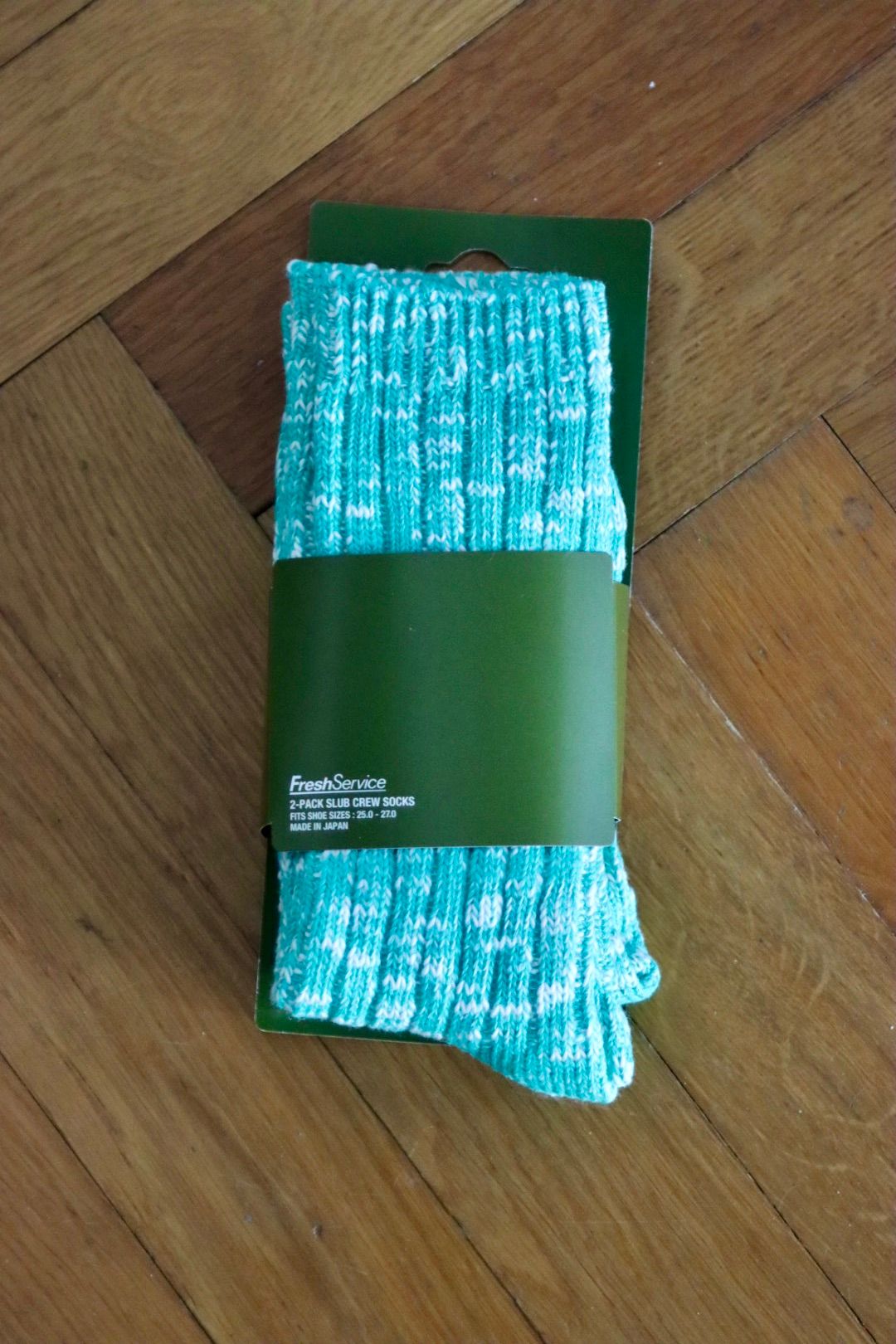 フレッシュサービスソックス 2-PACK SLUB CREW SOCKS (FSP253-90031B)FOREST GREEN☆8月2日(土)新作発売！