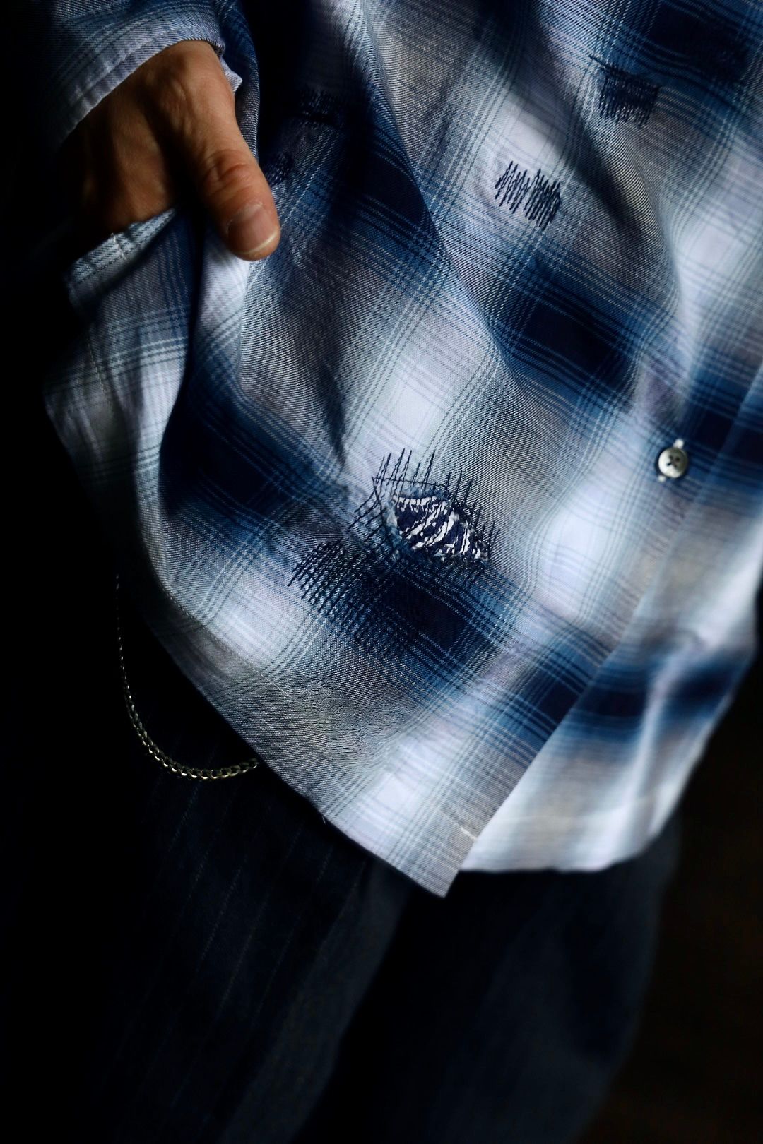 BOW WOW RAYON CHECK SHIRTS REPAIREDスタイル