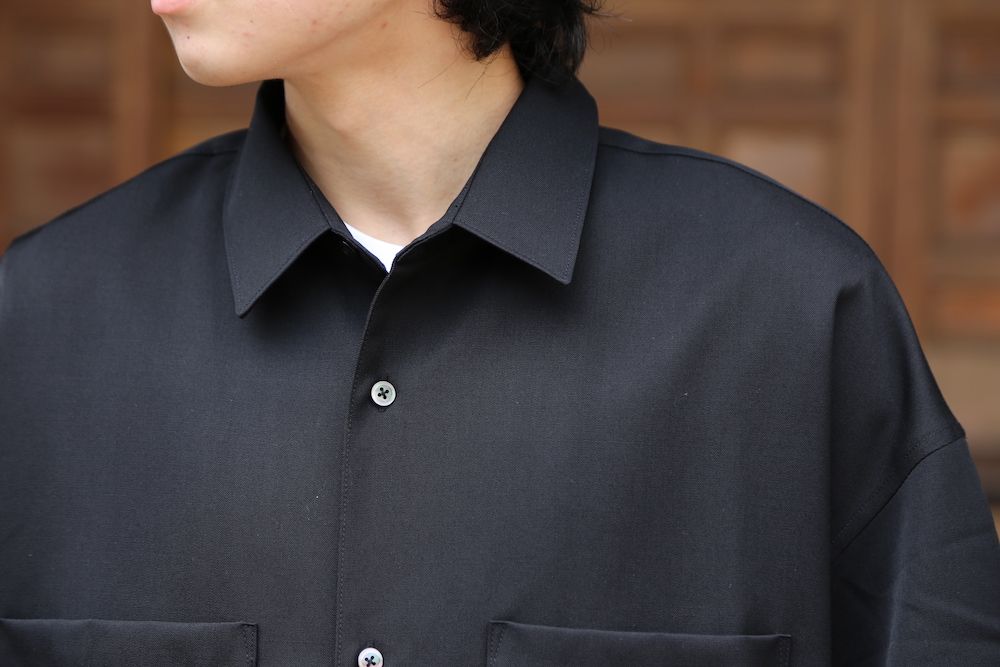 Graphpaper Selvage Wool S/S Oversized Box Shirt(GM212-50260 Graphpaper Selvage Wool S/S Oversized Box Shirt(GM212-50260