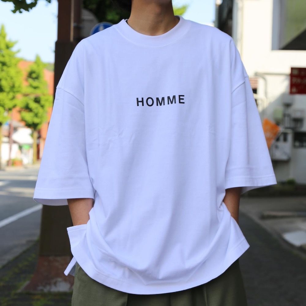 COMME des GARCONS HOMME HOMMEプリントオーバーサイズ綿度詰天竺T 