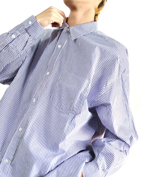 FreshService 24SS CORPORATE UNIFORM L/S SHIRT(BLUE STRIPE) style 2024.3.8